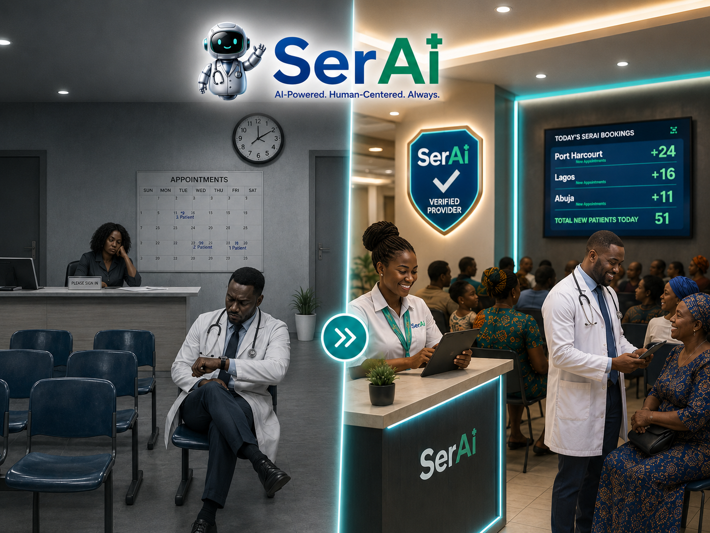 From empty waiting rooms to a full SerAI-verified provider network of hospitals, pharmacies, labs and specialists across Nigeria